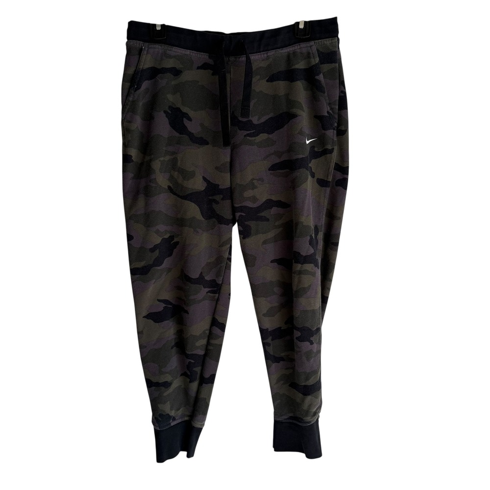 NIKE DRI-FIT Get Fit Camo Green & Purple Training Jogger Pants, M